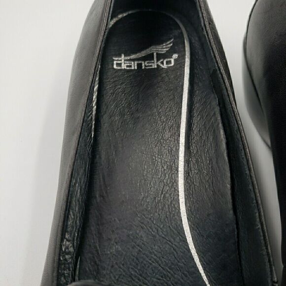 Dansko Debra Black Nappa Leather Wedge Slip On Comfort Loafer Memory Foam Sz 38 - Picture 10 of 16
